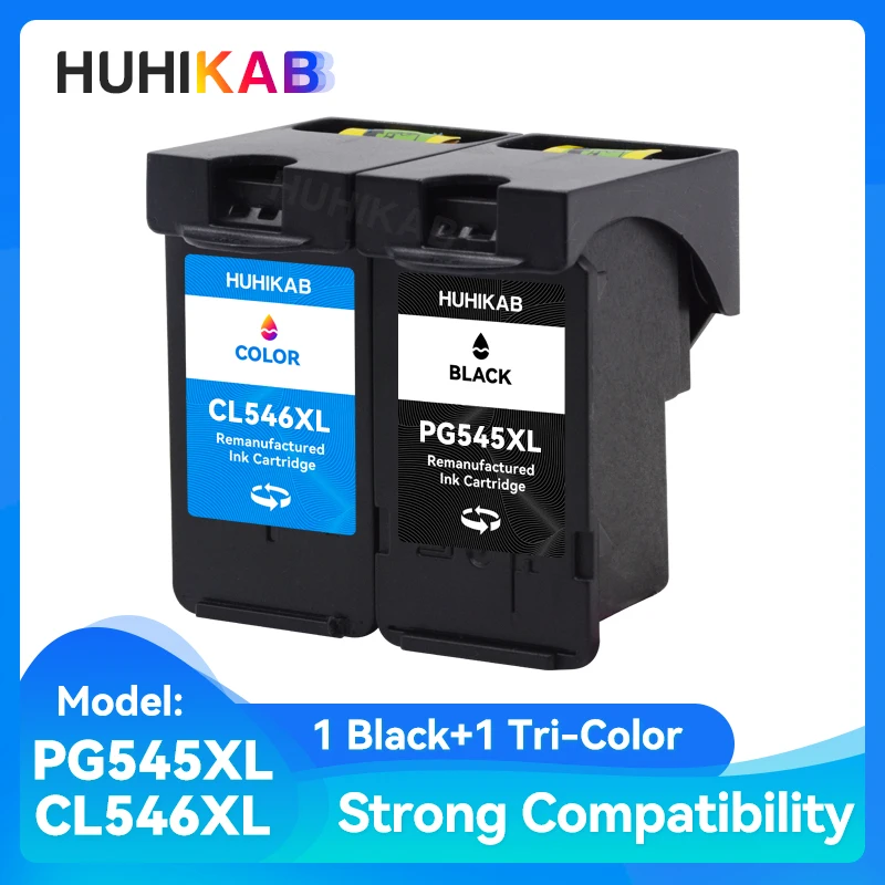 HUHIKAB PG545 CL546 Compatible Refillable Ink Cartridge for Canon 545 546 Pixma MG2950 MG2550 MG2500 MG3050 MG2450 MG3051 MX495