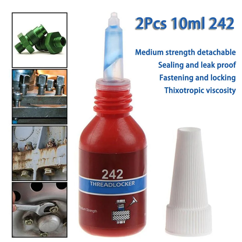 

2PCS 10ml Thread Anaerobic Adhesive Metal Glue Threadlocker Blue Caulking Agent 242 Anti-Pressure Screw Lock Thread Lock Sealing