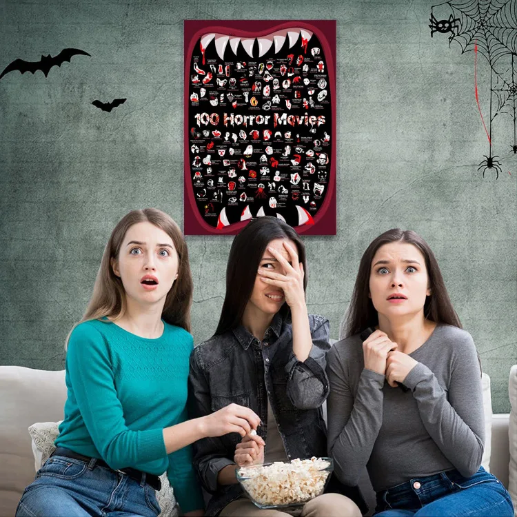 

List of 100 horror films scraping posters Room Home Decor Wall Sticker
