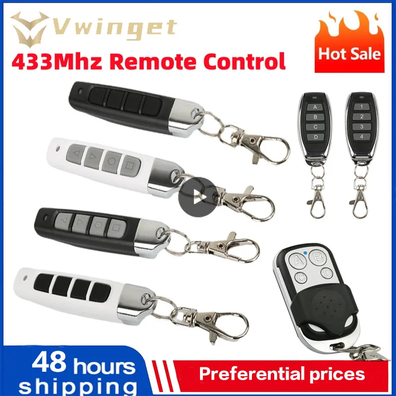 

433MHZ Remote Control 4 Channe Garage Gate Door Opener Remote Control Duplicator Clone Cloning Code Car Key For Gadgets Car Home