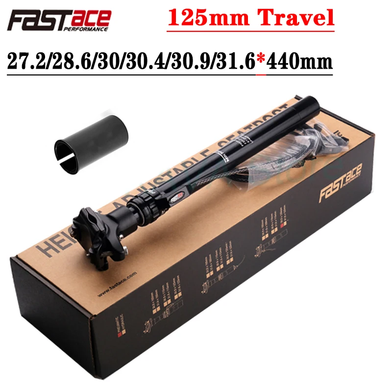 

Fastace Mountain Bike Seatpost 27.2/30.9/31.6mm Dropper Adjustable Seat Post Lever 440mm Length 125mm Travel Telescopic Parts