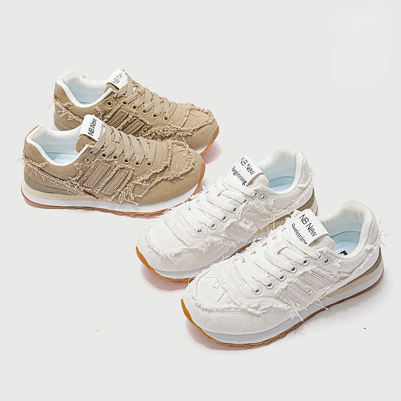 

Women Trend Sneakers Fashion Spring Autumn Outdoor Walking Sport Shoes Lace Up White Breathable Shoes