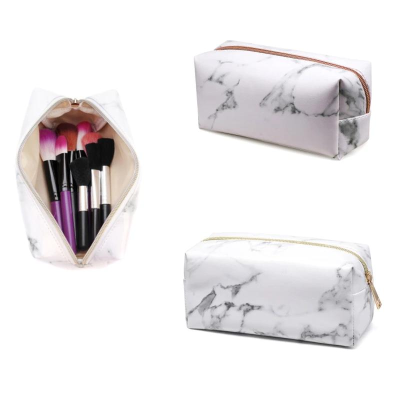 

Marble Print Waterproof Cosmetic Bag Women Travel Make Up Organizer Bag Small Zipper Pouch Toiletry Case Storage For Makeup