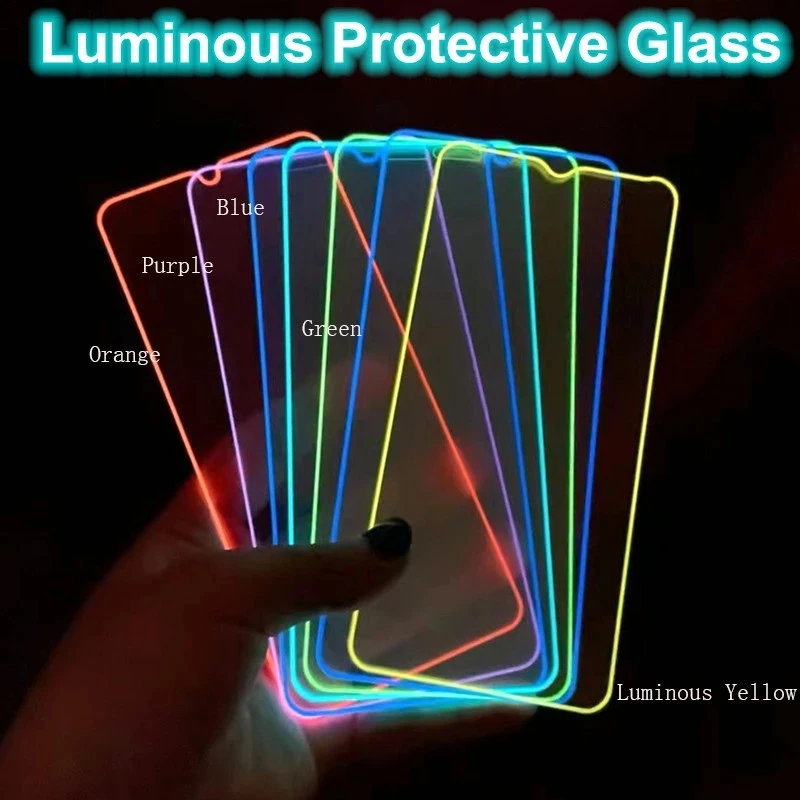 

Luminous Glowing Tempered Glass Protective Film For Honor 30 20 Lite 10 10i 8A 9X V30 Pro V20 Huawei P30 lite Screen Protector