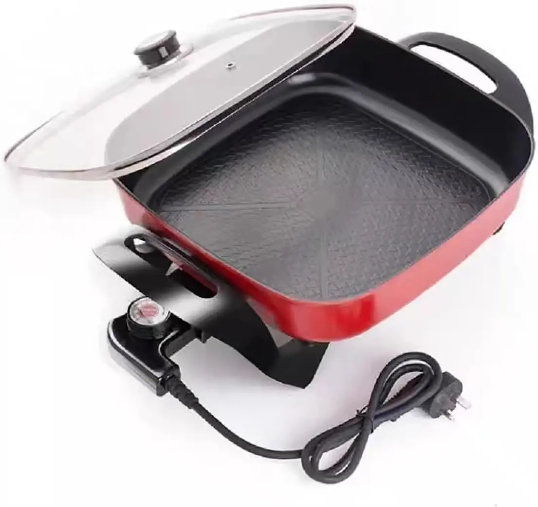 Антипригарная сковорода на 5 л с контролем температуры и стеклянной крышкой