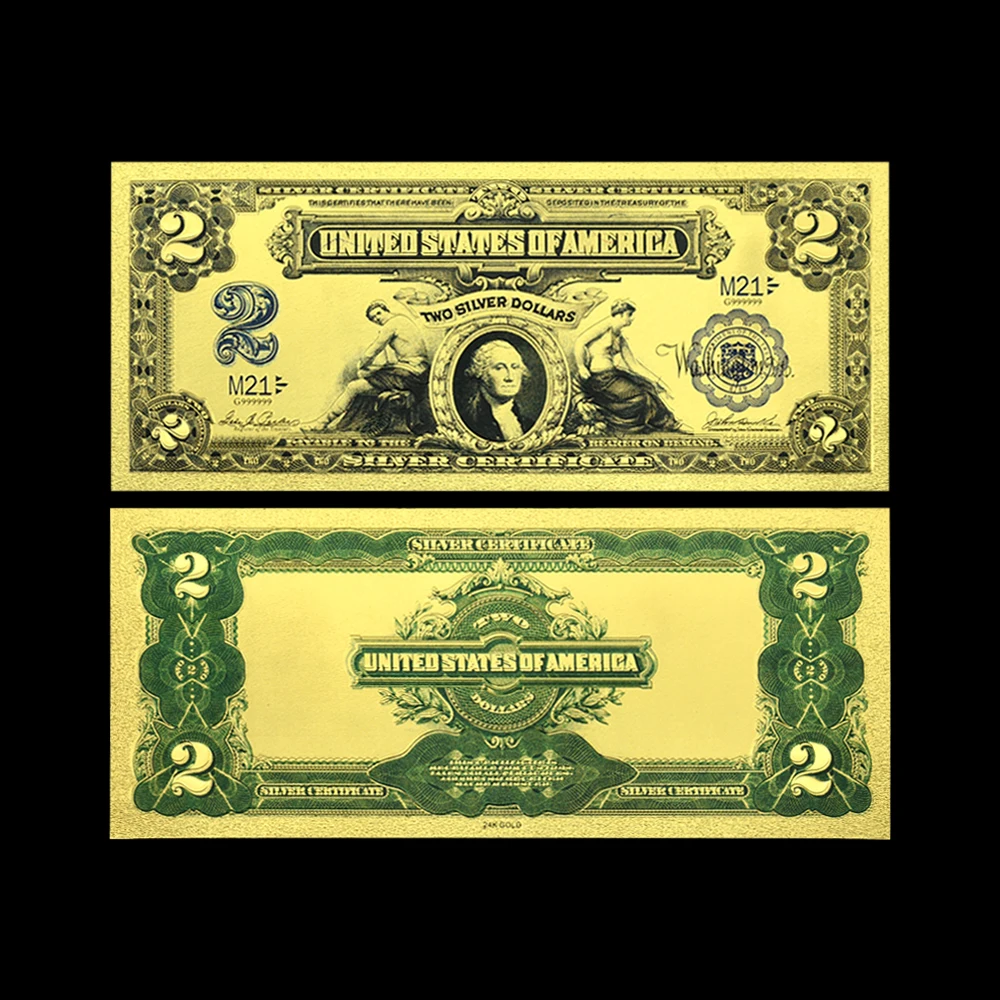 3 шт./компл. 1789 США 1 2 5 долларов банкнота из золотой фольги украшение дома