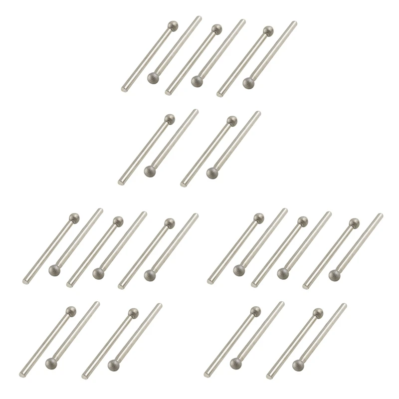 

30 Pcs 5Mm Ball Nose 3Mm Shank Diamond Mounted Point Grinding Bits