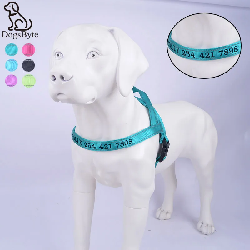 

Personalised Dog Harness Vest Custom ID/ Name/text Night Reflective Pet Vest