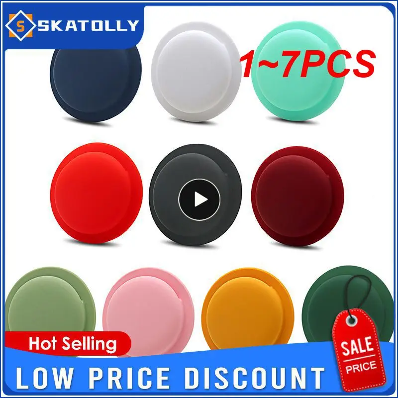 

1~7PCS Only Cover For Airtags Tracker Silicone Case Anti-lost Protective Sleeve Back Adhesive Mount Soft Cover Protector For