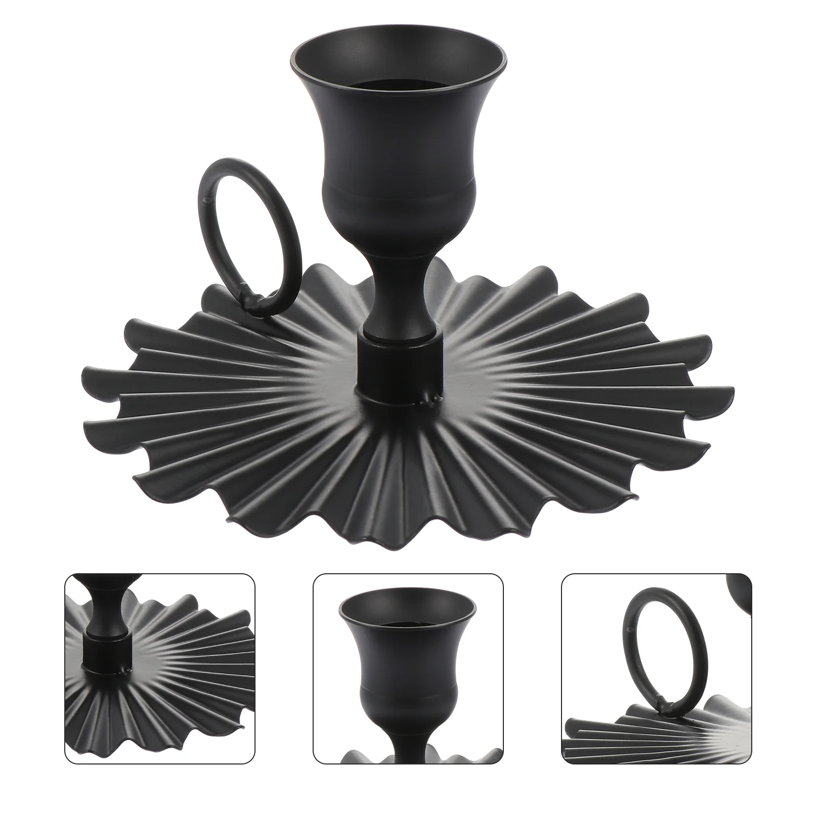 

Holder Candlestick Candleholder Fan Candlesticks Iron Stand Manteltaper Ornament Cast Metal Modeling Plate Wedding European