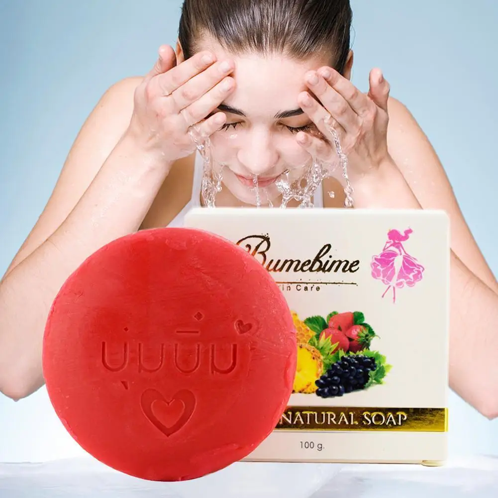 

Natural Handmade Whitening Soap Fruits Extract Whitening Bright Thailand White Skin Reduce Dark Fast Genuine Spot Bume S4h3