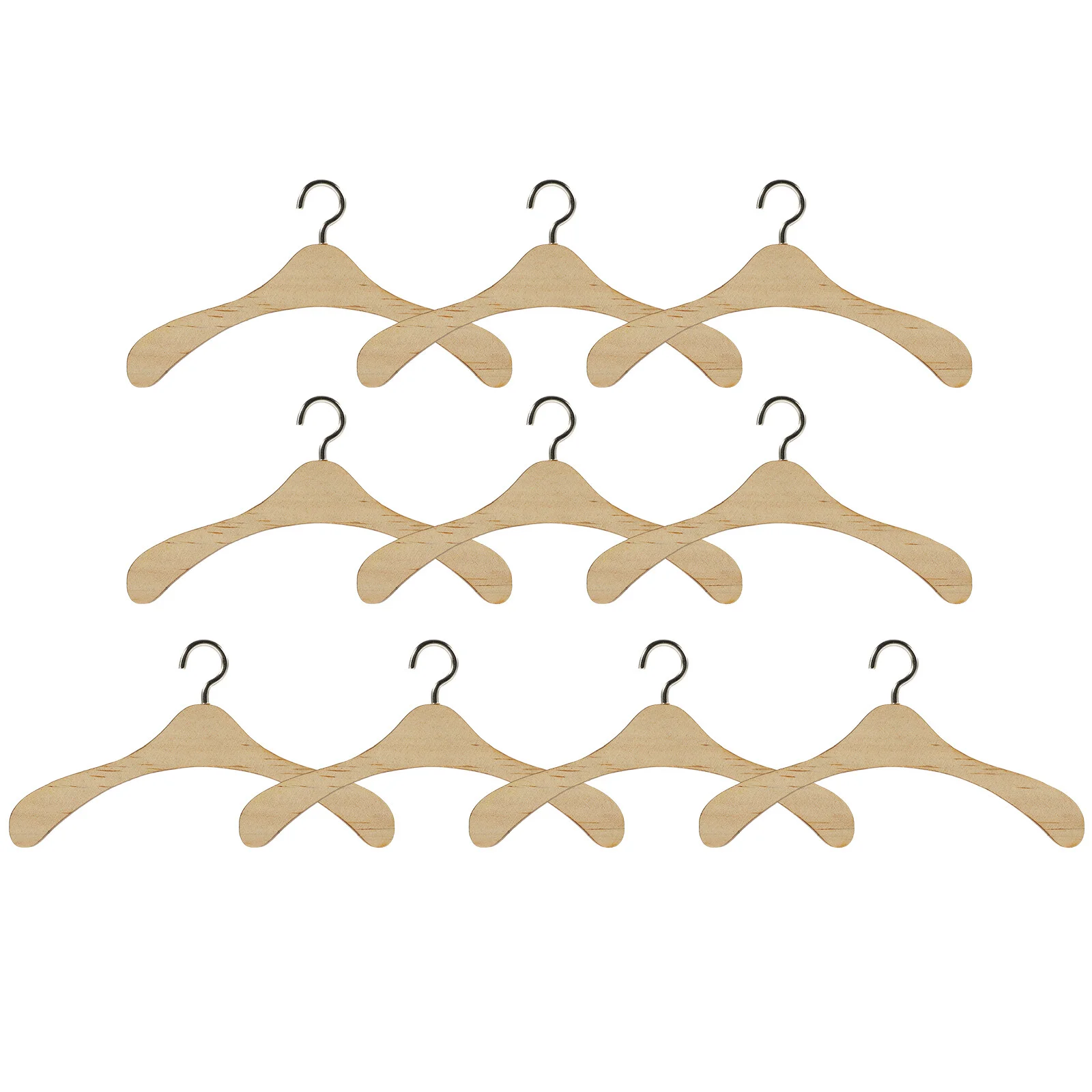 

10 Pcs Hangers Woodens Mini Vintage Miniature Tiny Clothes Small Dress Hanging