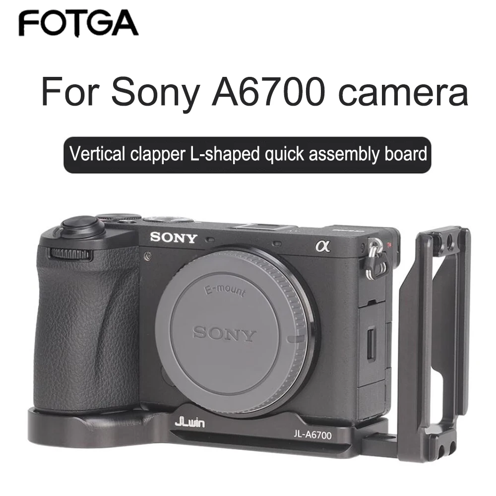 

FOTGA L Shape For Sony A6700 Camera Bracket Plate Baseplate Shoot Quick Release QR Vertical 1/4 Screw Vertical Stabilizer Tripod