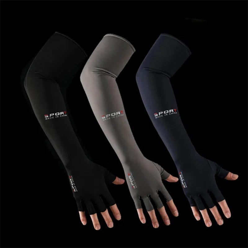 

UV Sun Protection Gloves Sun Block Gloves For Outdoor Sports Cooling Ice Silk Arm Sleeves Cover Outdoor Cycling Running Fishing