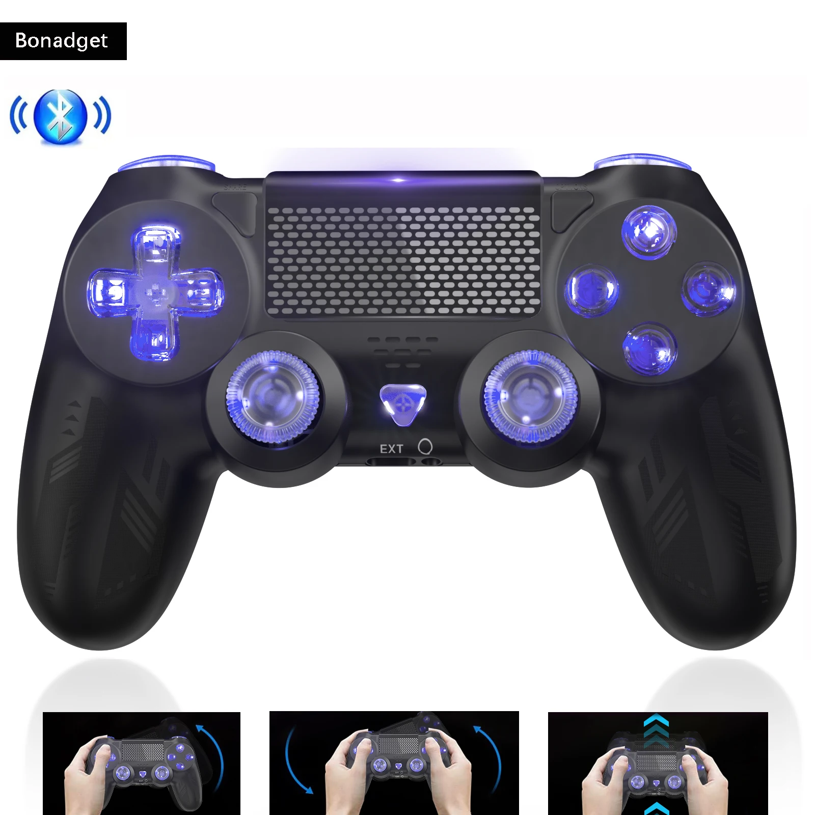 

For Sony PS4/Slim/Pro Gaming Controller Wireless Gamepad 6-axis Sensor PC/IOS/Android Four Colors LED Light button Joystick