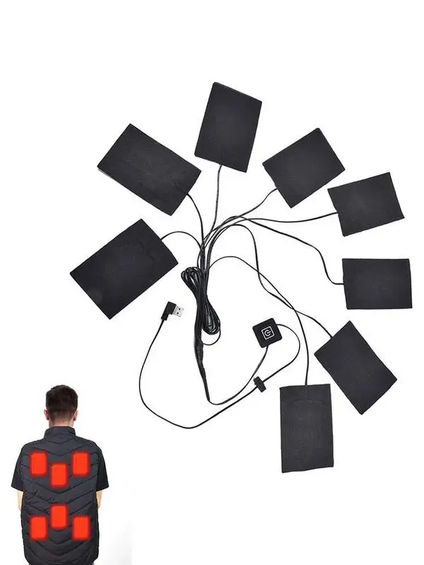 

Electric USB Clothes Heater Pad Heated Jacket Heating Pad Outdoor Warm Winter Heating Vest Pads DIY Heated Clothing