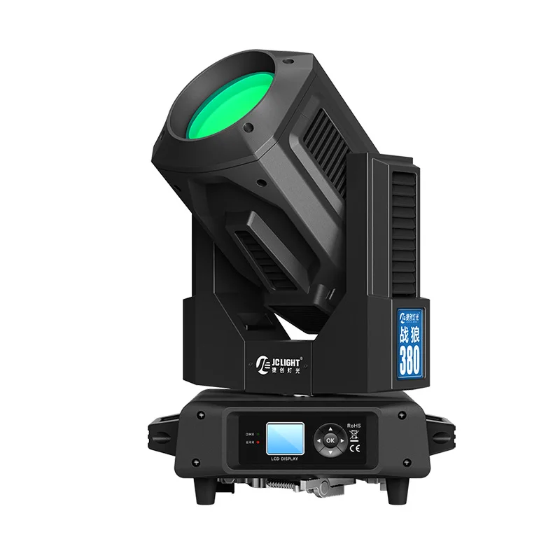 Фото Сценический прожектор Jiechuang Stage 380W Beam Light Bar, светодиодный прожектор для свадеб, с компьютерным управлением, вращающаяся голова, быстродействующий свет, сценическое осветительное оборудование №5