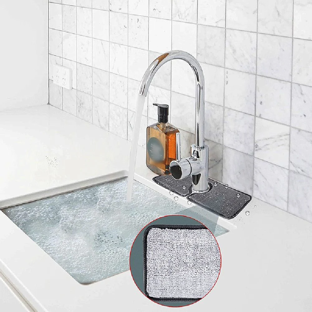 

Convenient Sink Splash Guard Splash Faucet Absorbent Pad Faucet Absorbent Mat Kitchen Bathroom Supplies Microfiber 38 X 14CM