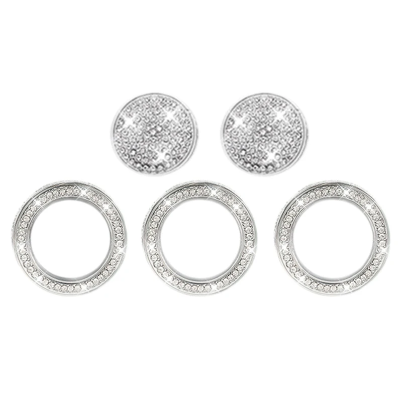 

5Pcs Air Conditioner Switch Knob Cover, Switch Knob Touch Screen Button Decoration Covers Ring - For Honda Judai Accord
