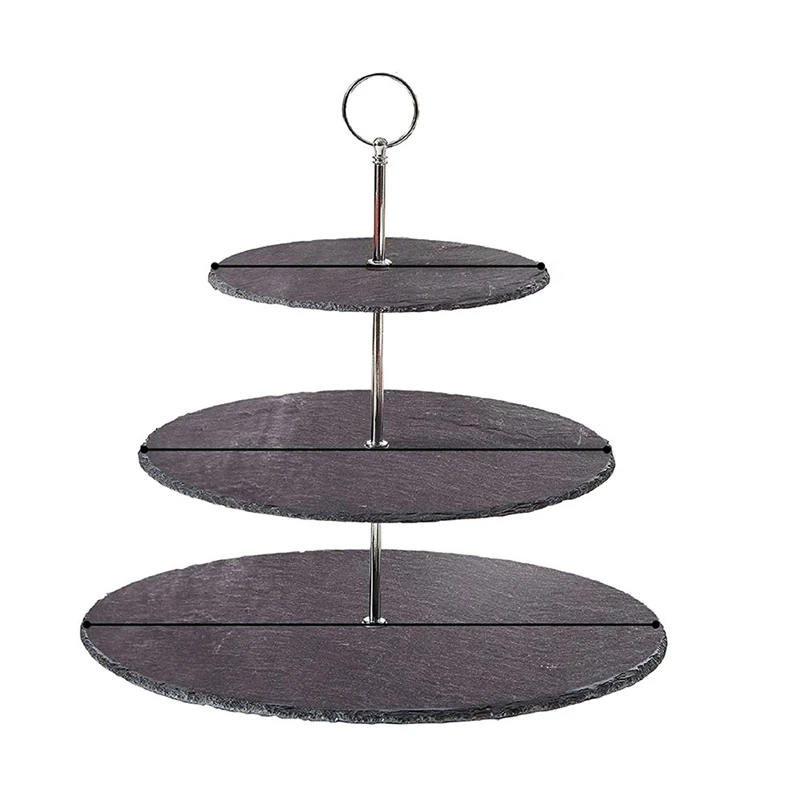 

Slate Cake Stand 3 Tier - 3 Tier Slate Cake Stand Cupcake Serving Tower For Wedding Birthday Party Home Decoration