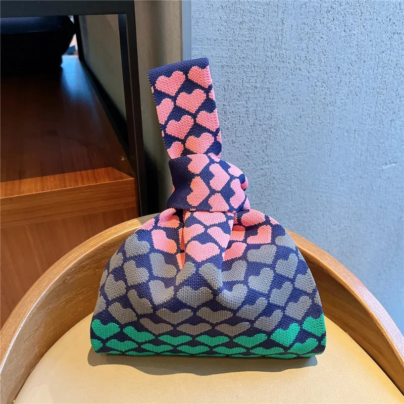 

Casual Handbag Knitted Bags Women Fashion Wool Bag Trend Woven Bag Polyester Hand Bag 21X35 Cm Bucket Bag OPEN Handbags