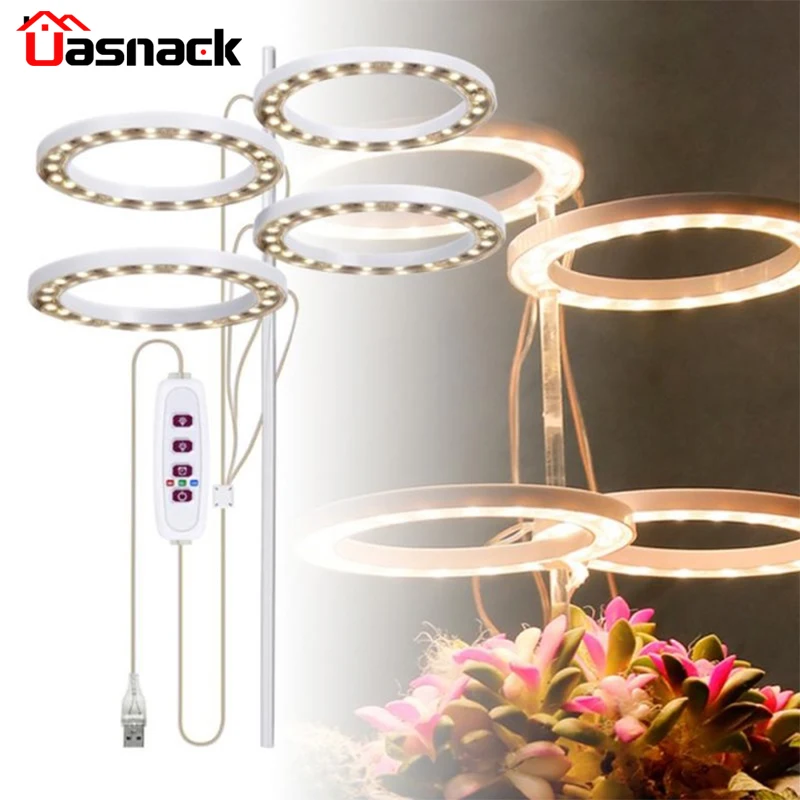 

Three-Ring Growth Light Usb 5V Plant Light Full Spectrum Growth Greenhouse Plant Light Led Plant Seedling Home Flower Angel Plan