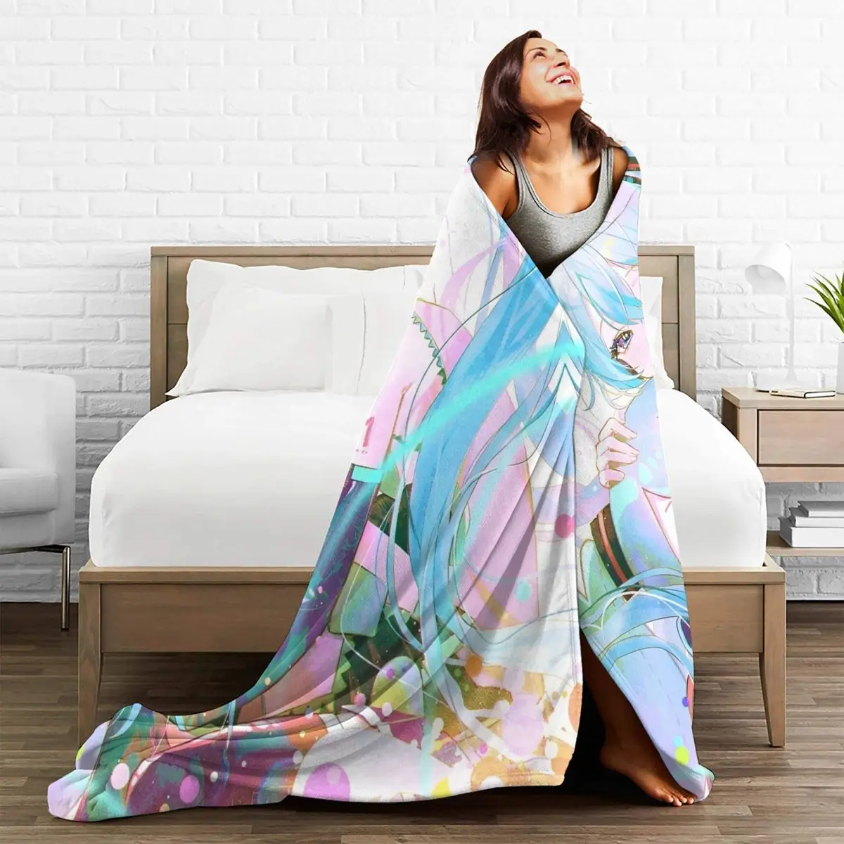 3D японское милое музыкальное одеяло с героями мультфильмов Хацунэ Мику дорожное