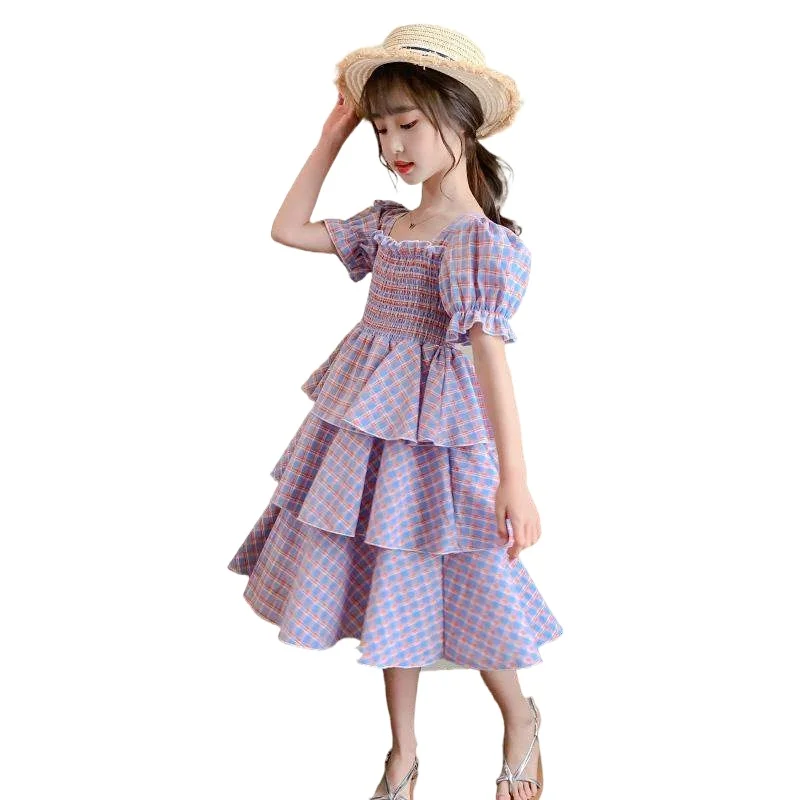 Платье детское летнее с облегающими манжетами на возраст 9 лет - купить по