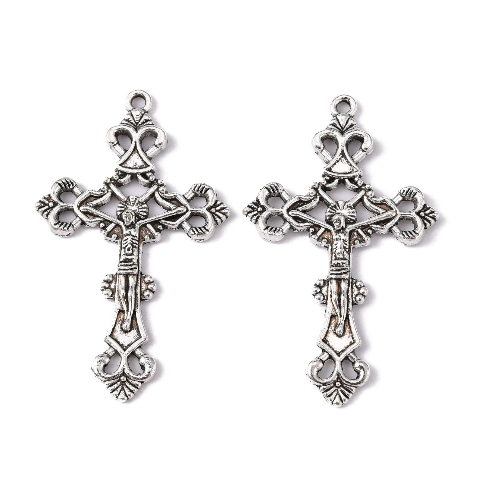 

Pandahall 10Pcs Antique Silver Color Crucifix Cross Tibetan Style Alloy Pendants Metal Charms For Necklace Jewelry Making Gift