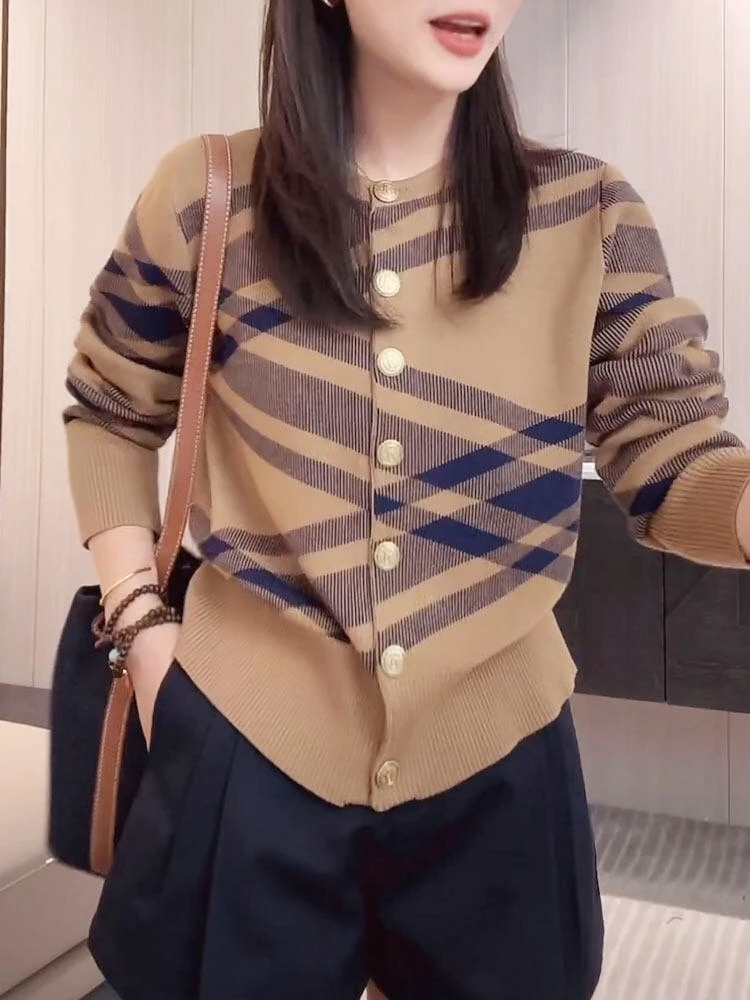 Роскошный брендовый дизайн 2024 осенне-зимний вязаный кардиган с длинными