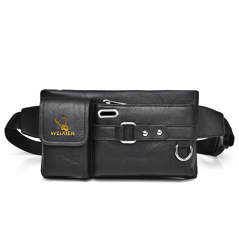Vintage Leather Men's Tactical Chest Bag Luxury Sling Bag Male Shoulder Crossbody Bag Multi-Function Mobile Phone Waist Bag