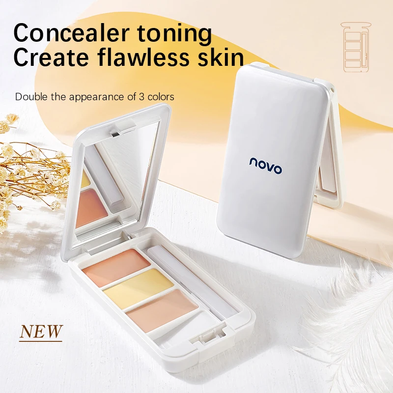 

Moisturizing Makeup Concealer 1pcs Cover Acne Spots Dark Circle Brighten Skin Tone 3 Color Concealer Plate Face Concealer Cream
