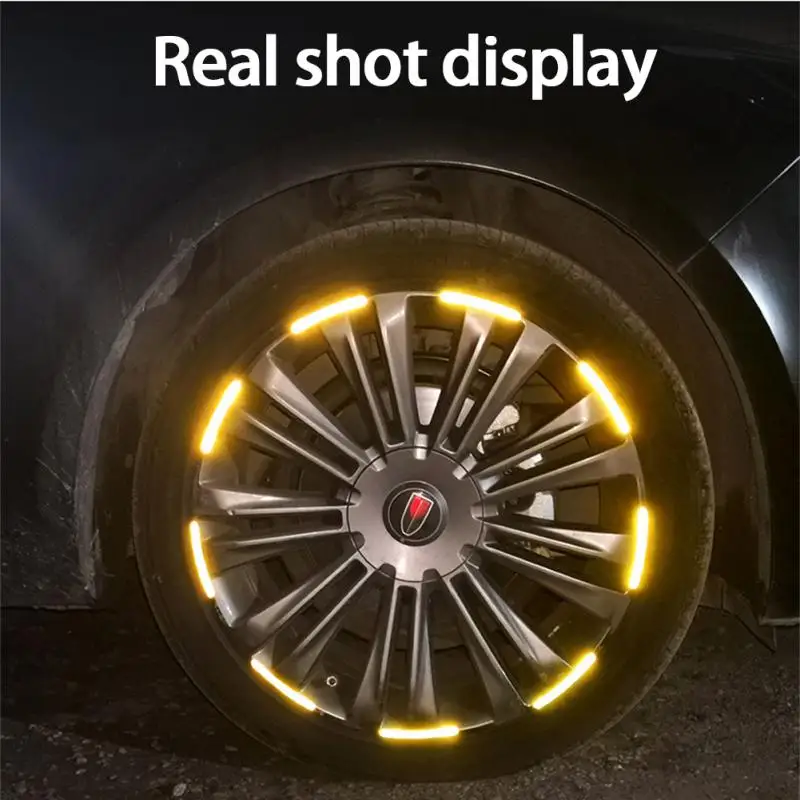 

20pc Reflective Tape Bicycle Motorcycle Car Wheel Strong Reflective Warning Stickers Tire Lamp Modification Safety Warning Strip