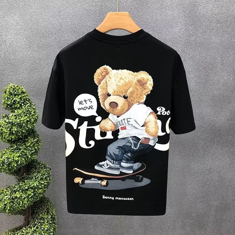 Japan Men's Cool Bear T-shirt New Men's Cotton Short Sleeve Tops Summer High Quality White T Shirt O-neck Tee Shirt Men Clothing