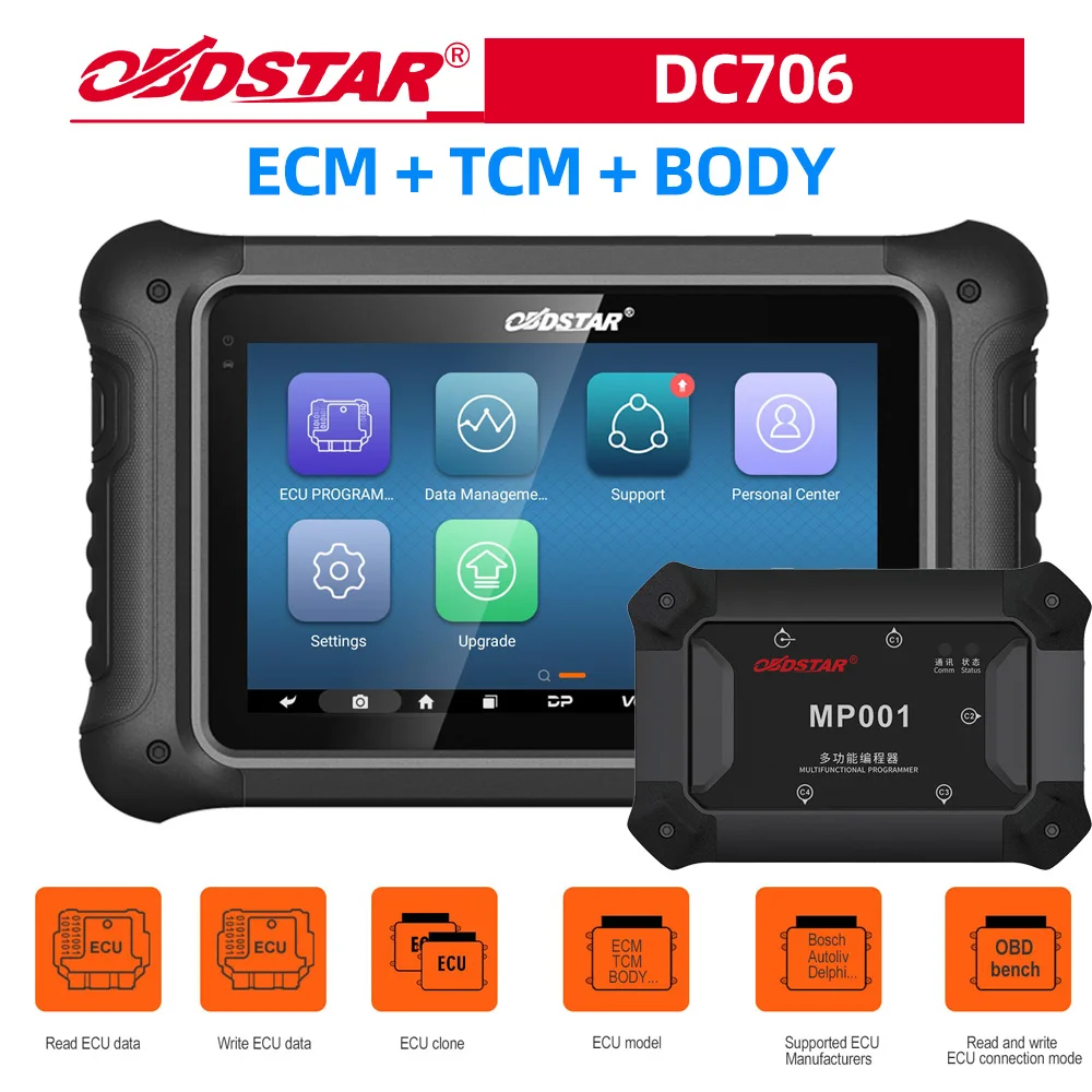 Полная версия OBDSTAR DC706 ECU Tool для автомобиля мотоцикла с ECM + TCM BODY Clone от OBD / BENCH