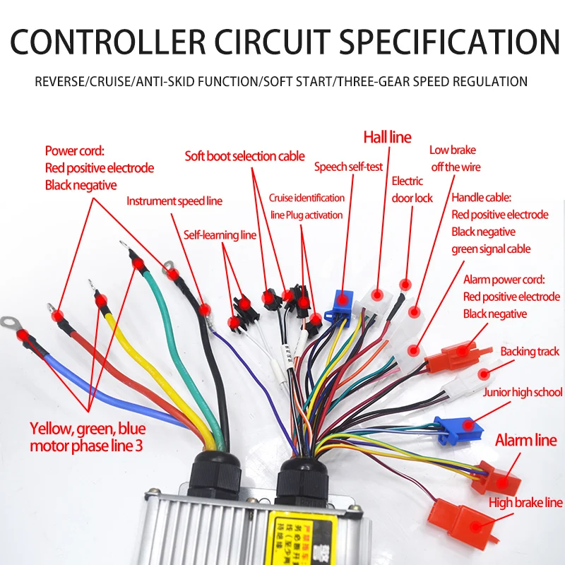 Электрический трехколесный контроллер Nanpu 24 трубки 1200 Вт-1500 Вт мягкая фотография