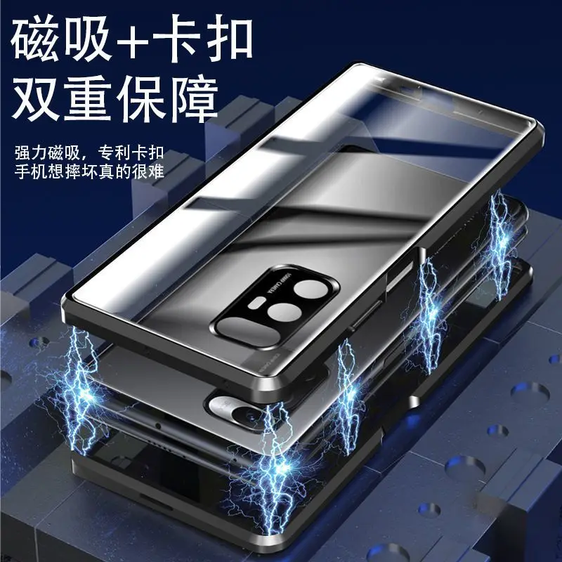 

Двухсторонний защитный чехол из закаленного стекла на магнитной присоске с защитой от падения для Mi Mix Fold чехол для Xiao-Mi Mix 5G чехол