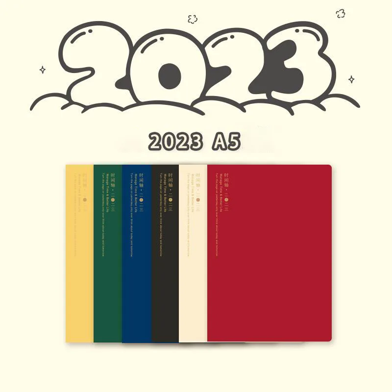 

Notebook A5 2023 Time Plan Planner Timeline Planner Book 112 Sheets Soft PU Leather Pure Color Monthly Weekly Agenda A5 Notebook