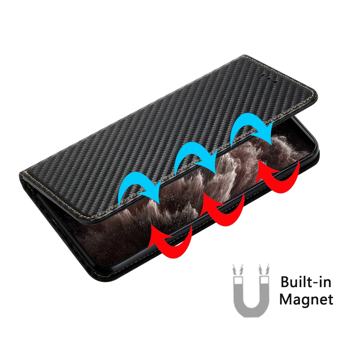 Чехол-книжка для OPPO A94 A93 A92 A74 A73 A52 A9 A5 2020 Reno 6 4 держатель карт из углеродного