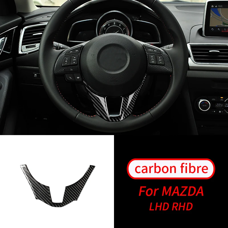 

For Mazda 3 Axela 2014 -2016 1 PCS Real Carbon Fiber Steering Wheel Chin Trim Car Interior Accessories Car Interior Supplies
