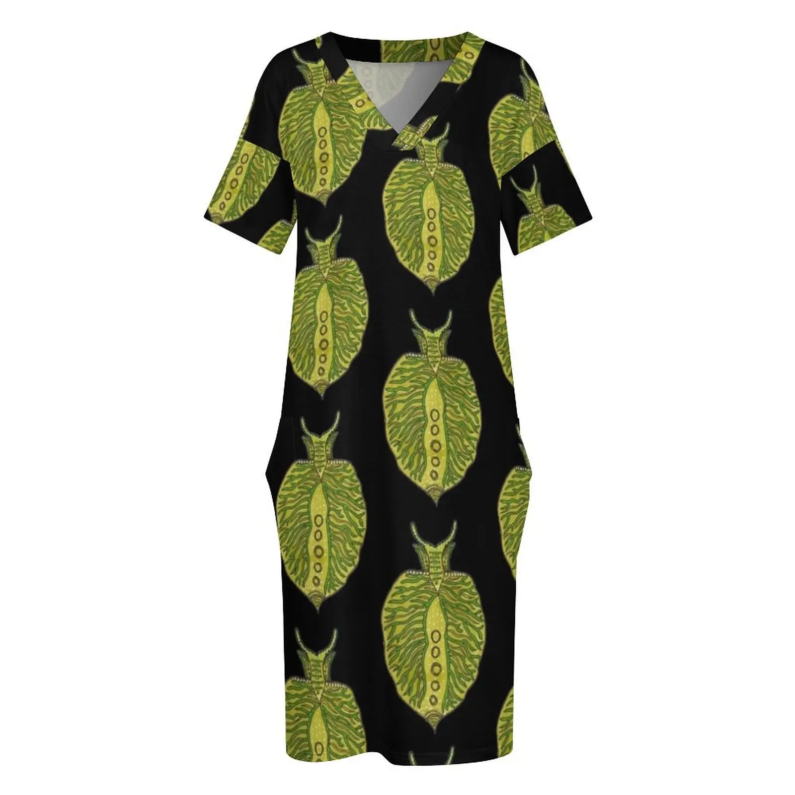 Женское платье из полиэстера и спандекса зеленое