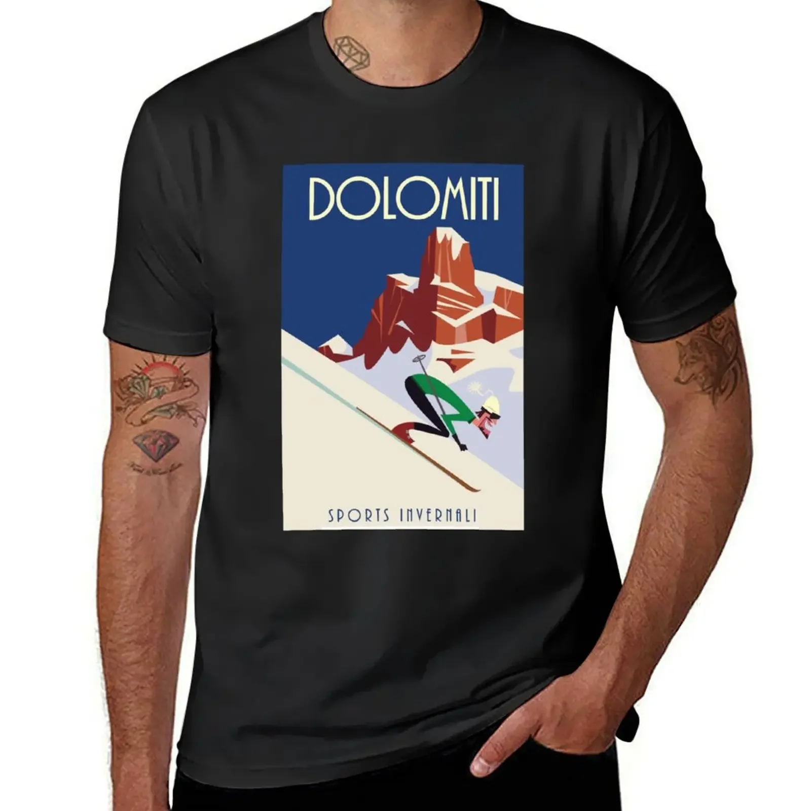 Постер доломита футболка с графическим рисунком винтажная Мужская футболки для