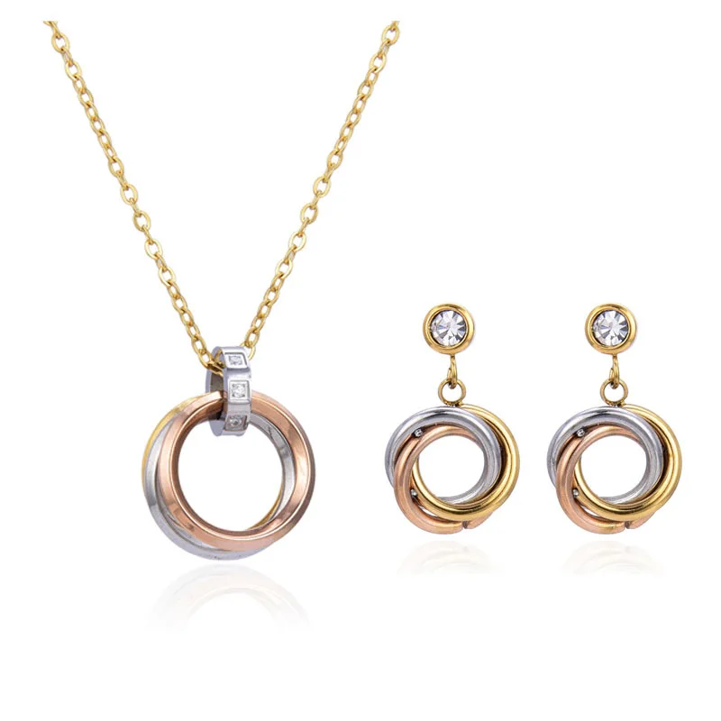 

Hot Sale Three-ring Romantic Fashion Stainless Steel Jewelry