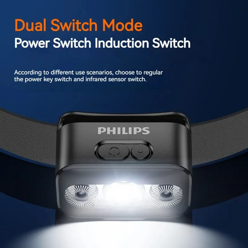Перезаряжаемый светодиодный налобный фонарь Philips со встроенным датчиком