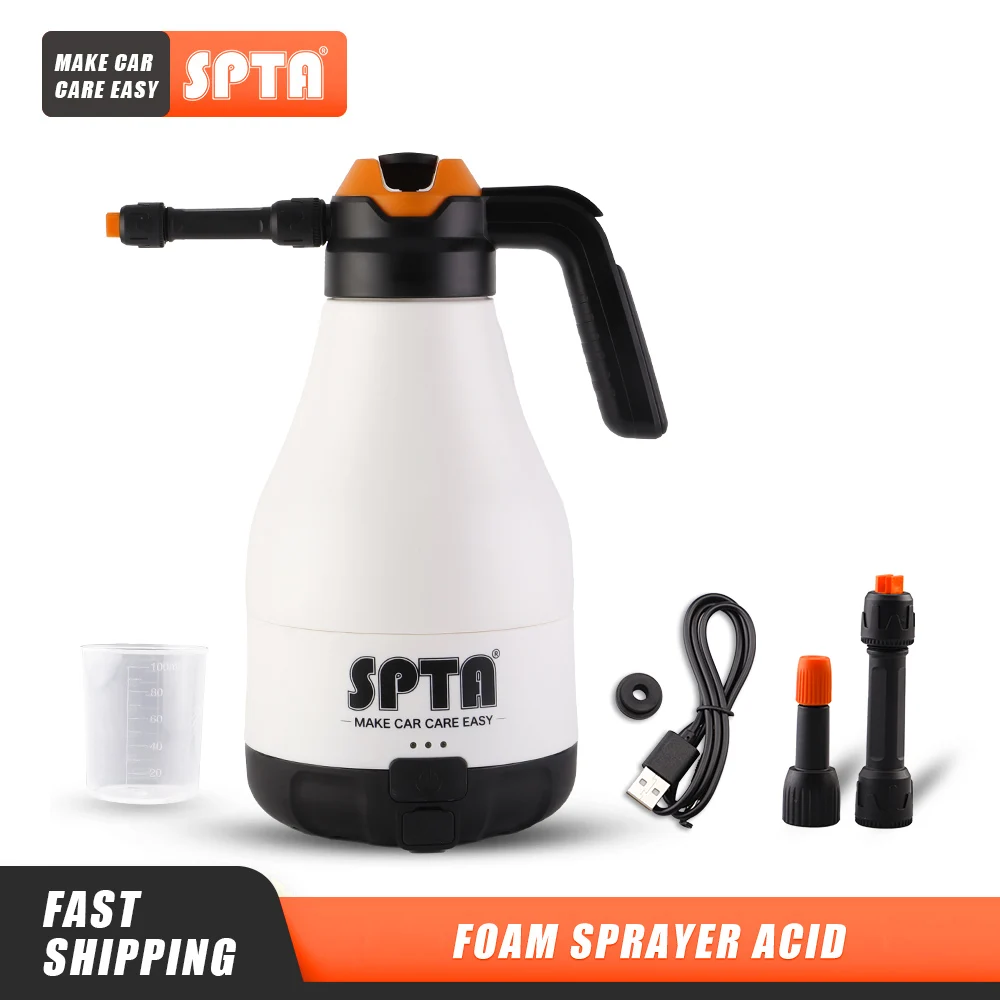 SPTA Cordless Car Wash Sprayer 8.4V 1.8L Foam Spray Special Device Watering Can Manual Pneumatic Corrosion Resistant Acid Alkali