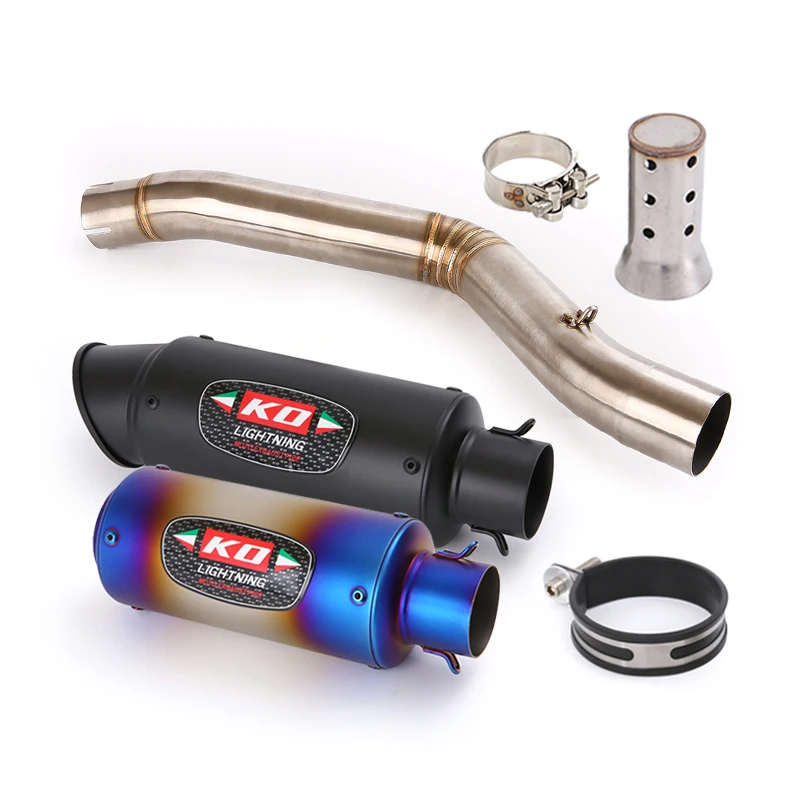 

For Benelli Leoncino 500 Trial Motorcycle Exhaust System Mid Connection Pipe Replace Catalyst Muffler Escape Slip On 51mm