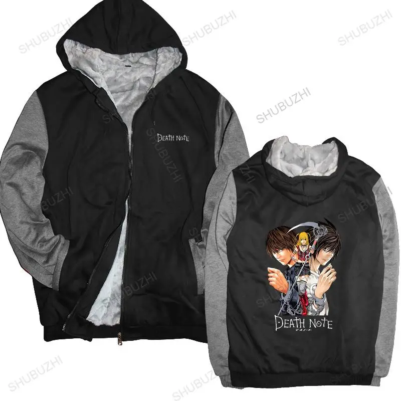 

Men streetwear hooded zipper Classic Japan Anime Yagami Misa And Lawliet warm coat Men Manga Death Note mens shubuzhi hoodies