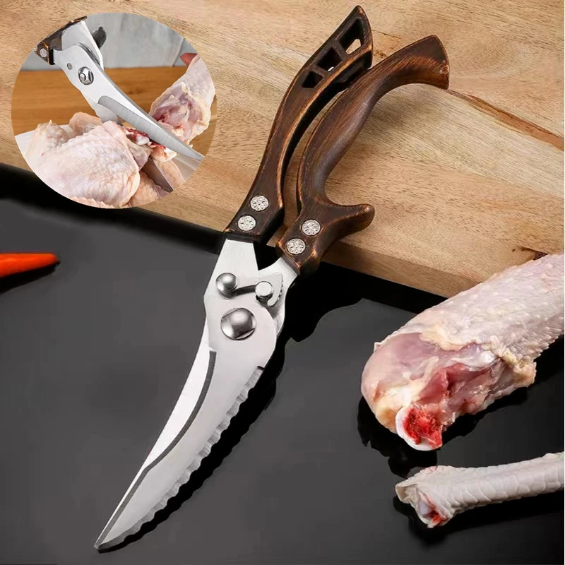 

Powerful Chicken Bone Scissors Multifunctional Stainless Steel Chicken Duck Fish Cutter Shears Scale Cooking Scissors Knife 생선가위