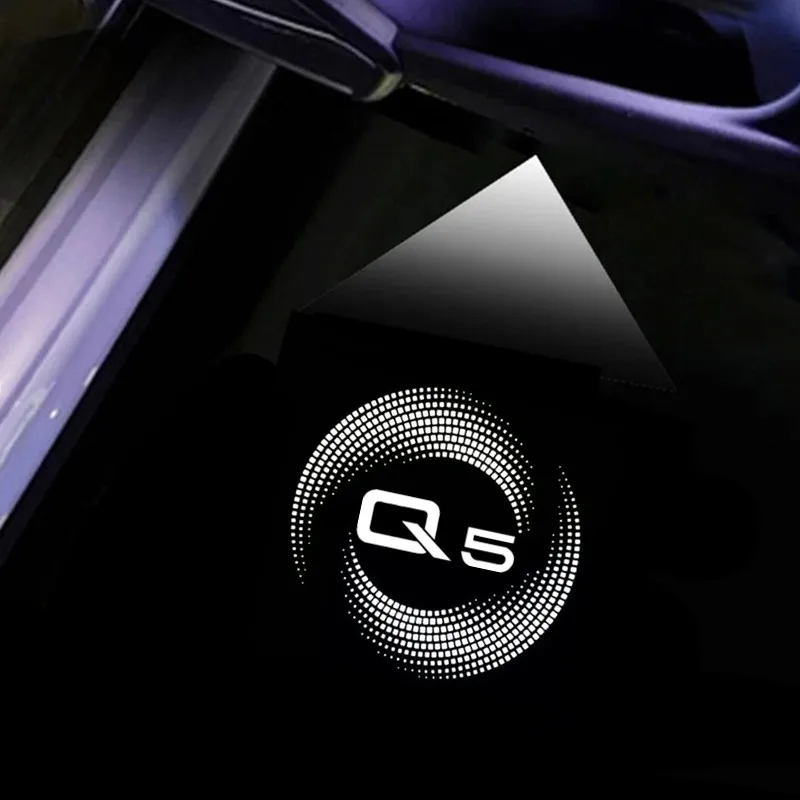 2 шт. светодиодные двери автомобиля Ghost Shadow Добро пожаловать, логотип, лампа проектора, аксессуары для Audi Q5 2010-2024 2023 2022 2021 2020 2019 2018