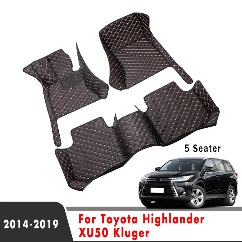 Кожаные Коврики для Toyota Highlander XU50 Kluger 2019 2018 2017 2016 2015 2014 (5 местных) | Автомобили и